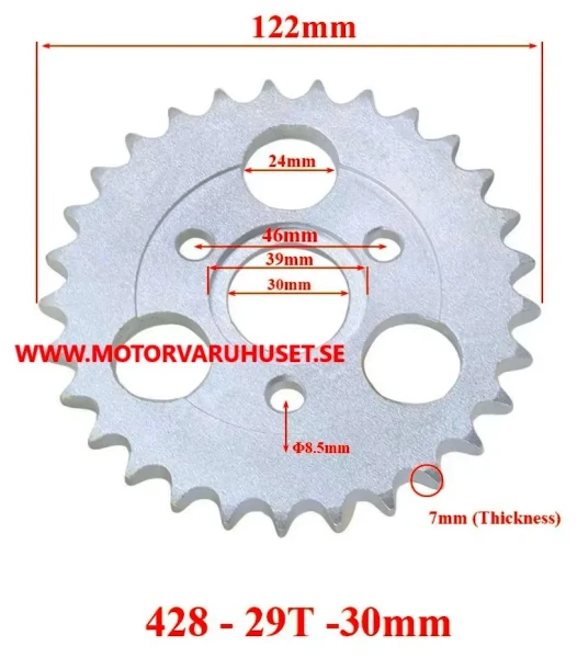 428 Kedja 3 Bult - CC 46mm - 29st Kugg